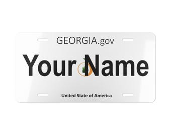 Spersonalizowana tablica rejestracyjna Georgia | Niestandardowa nazwa Georgia Auto Tag | Aluminiowa tablica rejestracyjna | Wyprodukowano w USA, prezent do samochodu, wózka golfowego Jeep i dekoracji garażu