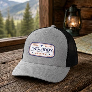 Cappellino snapback vintage Two-Fiddy con toppa / Cappello da camionista in stile americano
