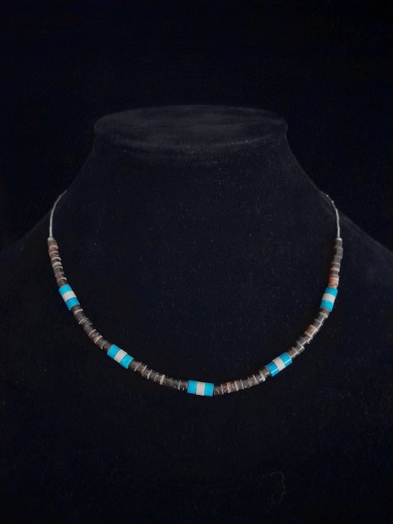 Allereya Collana Girocollo Vintage Heishi Con Perline In Vinile - Choker Da Surfista Regolabile Per Donne E Ragazze - 4