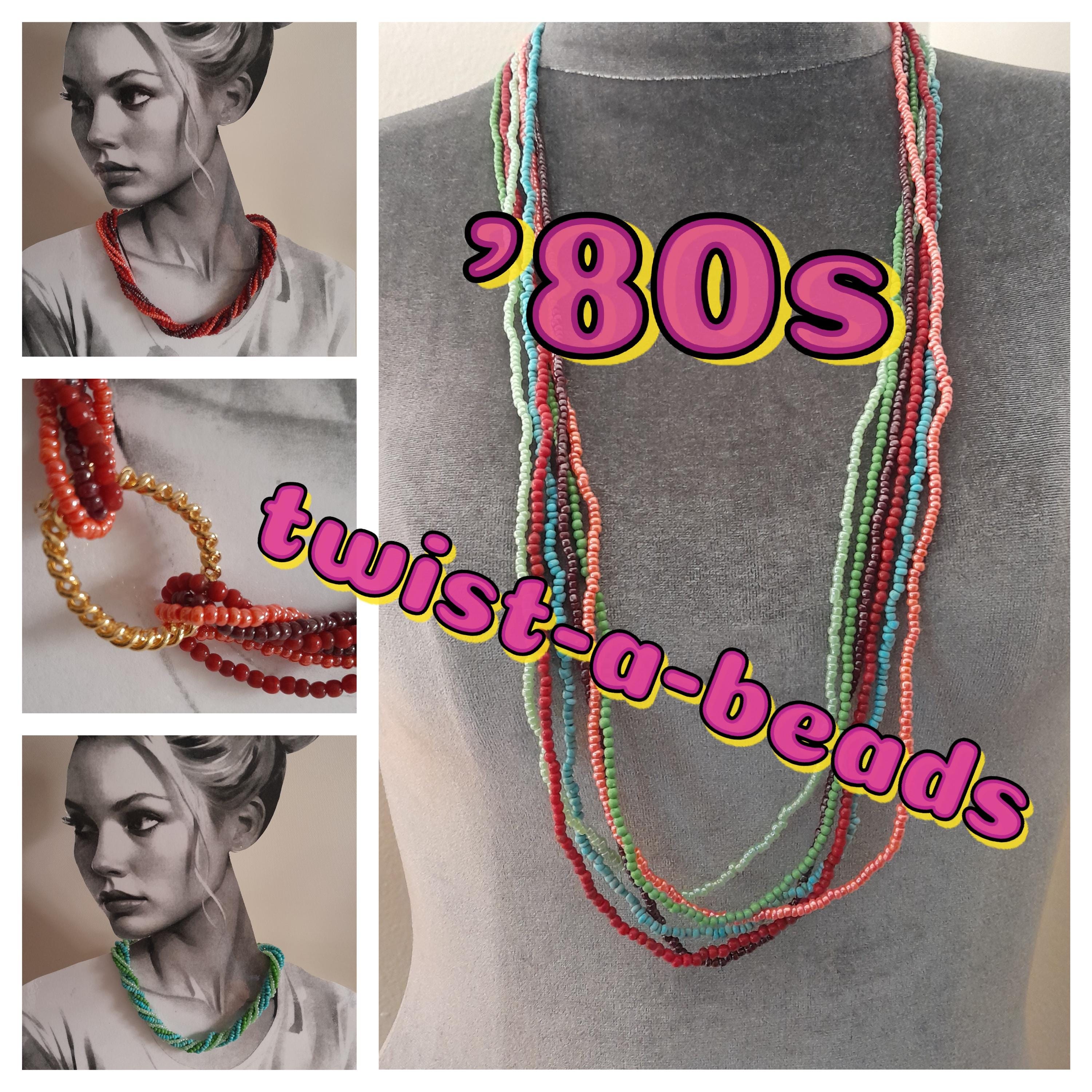 Vintage '80s Twistabeads Multistrand Necklace Multicolored Six