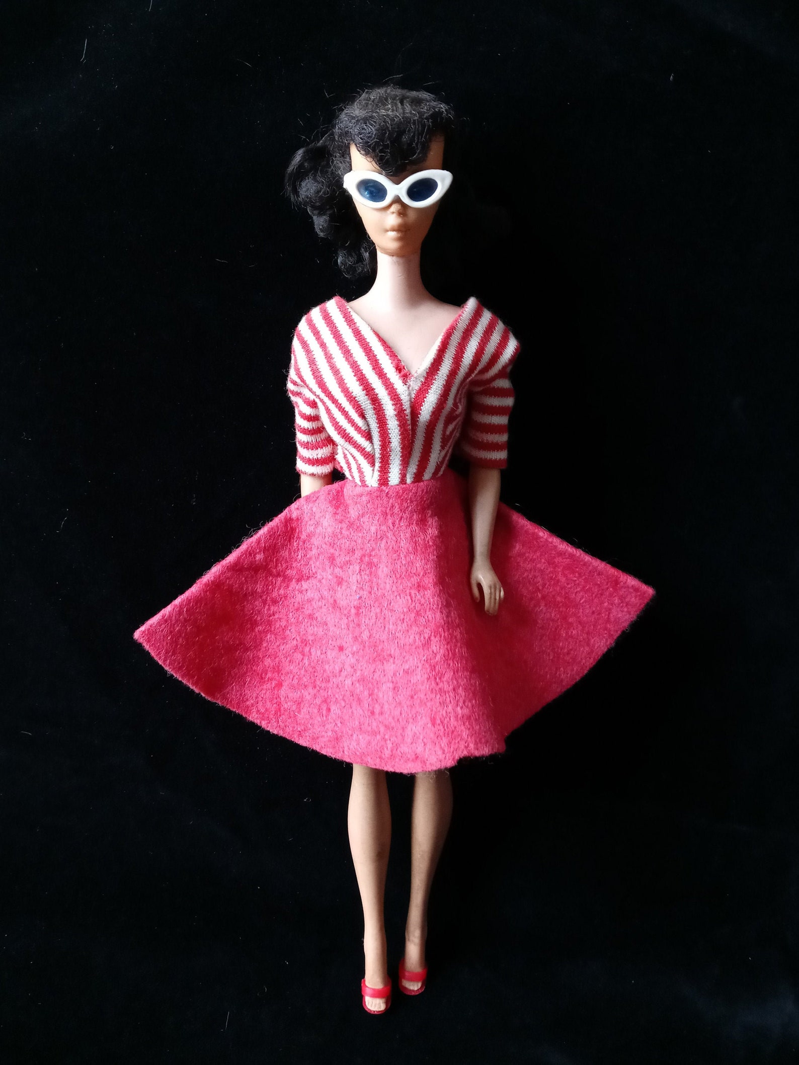 Vintage Early '60s Barbie Doll Dress Striped Vneck Top Etsy