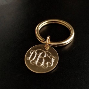 Monogram Keychain Sterling Silver or Gold Filled Custom Personalized Initials Names Keyfob Key Chain Grooms Gift Bridal Party Fathers Day