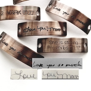 Personalized Shoe Tag, Engraved Handwriting or Signature, Personalized Running Tag in Copper, Bronze, Stainless, Aluminum or Sterling Silver
