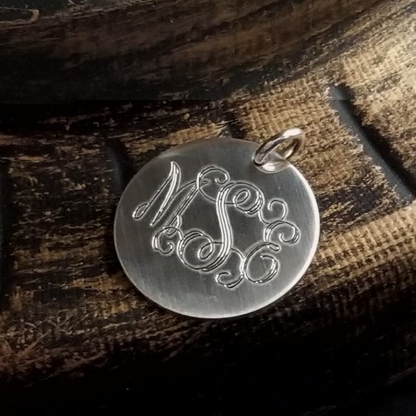 Monogram Pendant Charm Only 925 Sterling Silver 14k Gf or Rose Gold Filled Initial Name Monogrammed Personalized Custom