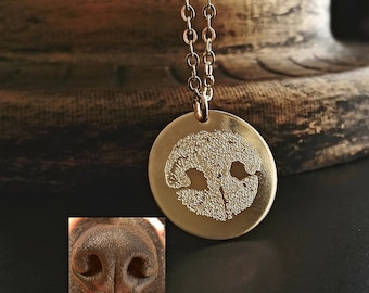 Paw Print Ketting Neus Print Gepersonaliseerde Pet Cat Charm Hanger VOEL INDRUK Gegraveerd 14K 14/20 Gold Filled Memorial Memorial Hanger