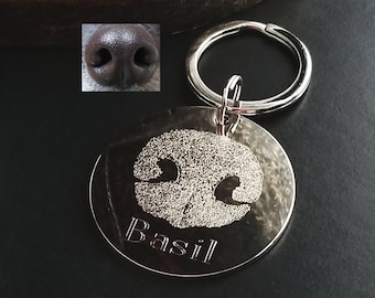 dog nose print keychain