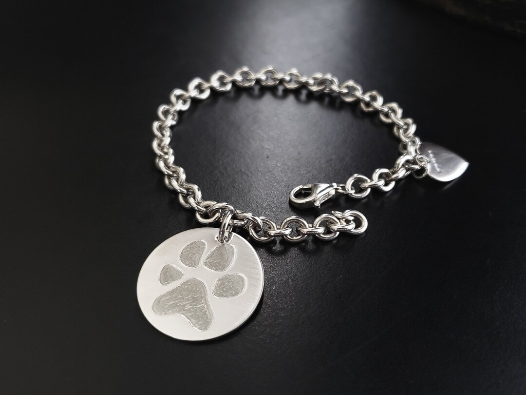 Paw Print Bracelet YOUR Actual Prints Toggle or Lobster Charm Bracelet ...