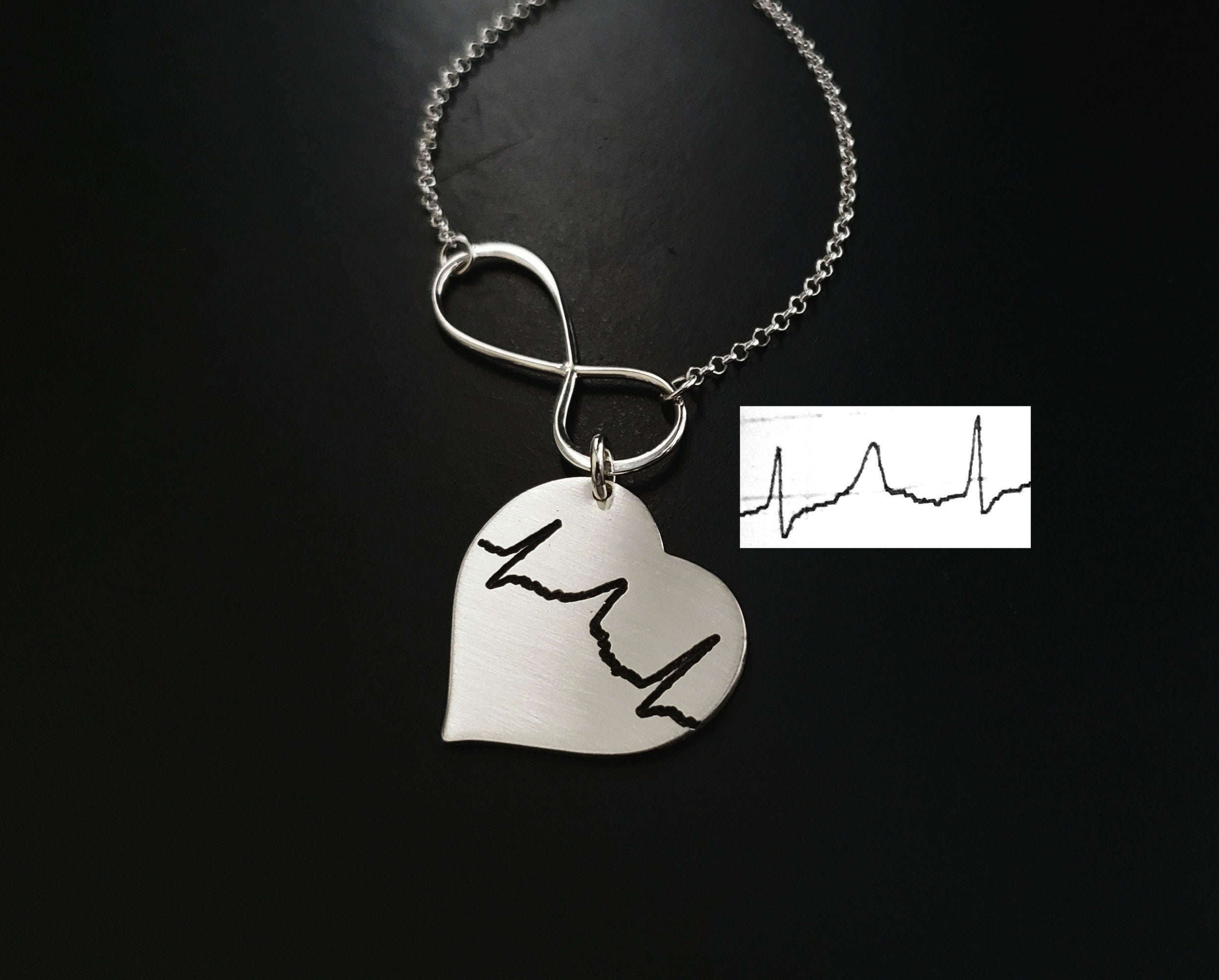 Actual Heartbeat Infinity Necklace Deep Engraved Sterling Silver .925 Baby s Heartbeat for New Moms Mother s Day Etsy Canada