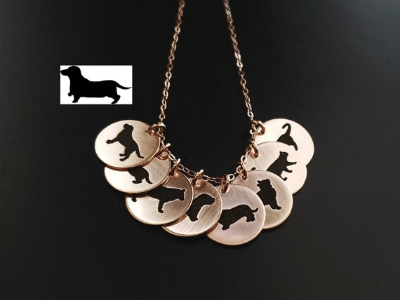 Dog and Cat Silhouette Necklace Dog and Cat Charm Dog 