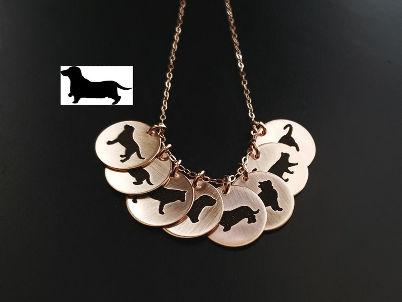 YOUR Breed Pet Engraved Necklace Pendant Dog Cat Silhouette Etsy