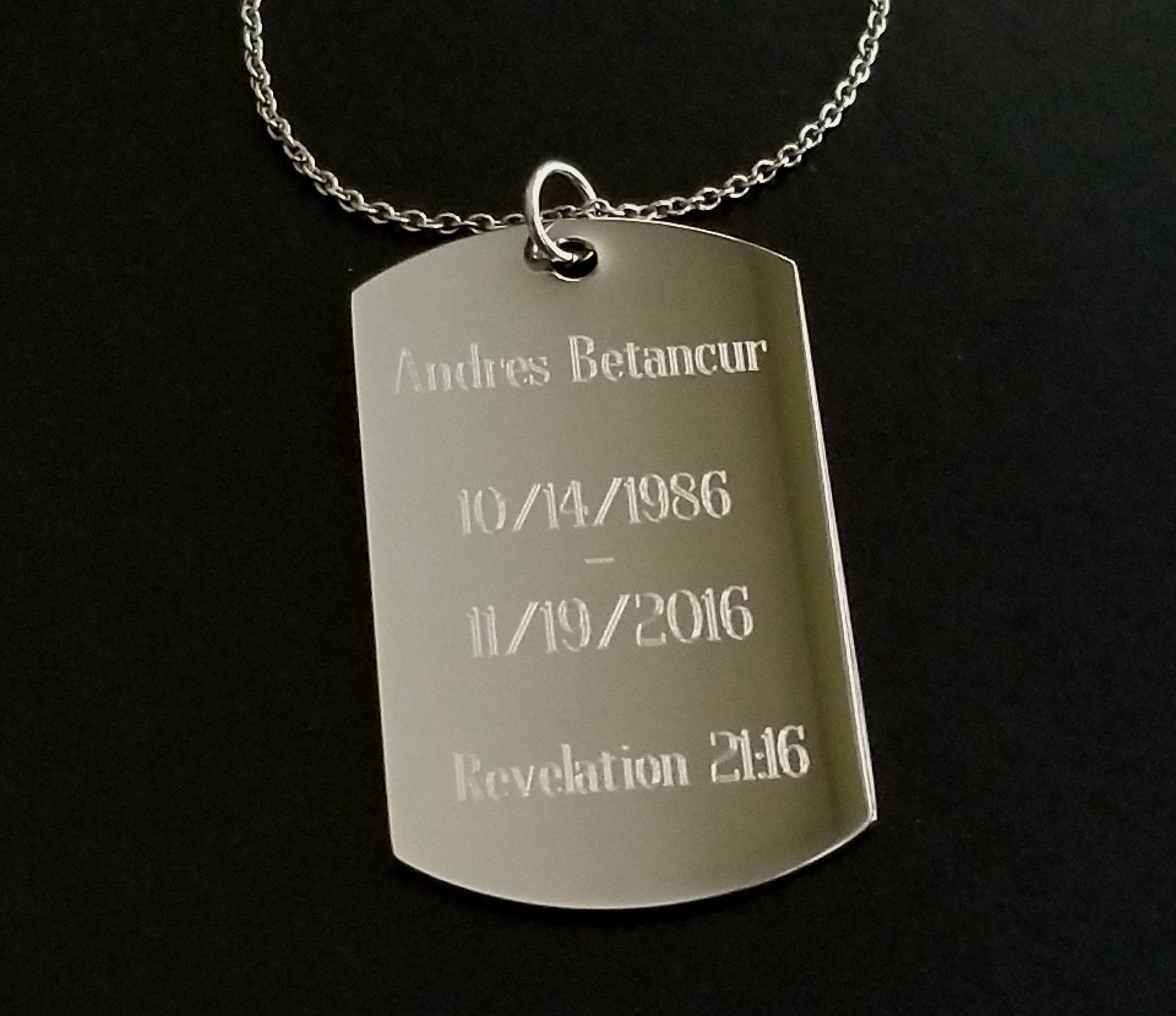 署名の手書き指紋刻印マットステンレススチールドッグタグネックレスまたはキーチェーン印象を感じてくださいパーソナライズされたメモリアル愛する人 -  Etsy 日本