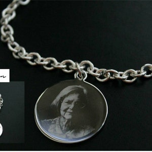 YOUR Actual Photo & or Fingerprint Paw Hand Print Childs Signature Handwriting Sterling Silver .925 Personalized Forever Memorial Bracelet