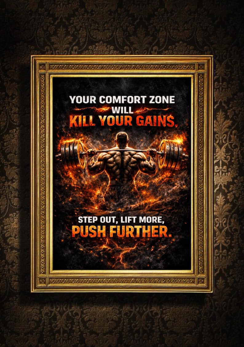 Muscle Building Poster Bodybuilding Motivation Poster | Gym Wall Art Print (digital Download ...