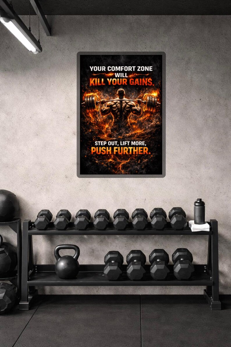 Muscle Building Poster Bodybuilding Motivation Poster | Gym Wall Art Print (digital Download ...