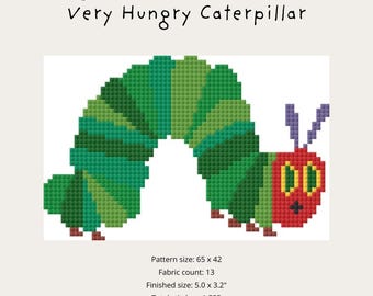 Very Hungry Caterpillar 13 Mesh Digital Needlepoint Chart - PDF Download