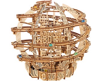 3D wooden puzzle DIY Marble run track model kit Laser cut mechanical puzzles Marble machine toy, Gravity Marble Run by WoodTrick