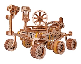 3D wooden puzzle DIY Mars rover model kit Laser cut mechanical puzzles Wood toy Space theme gift, Mars Rover by WoodTrick