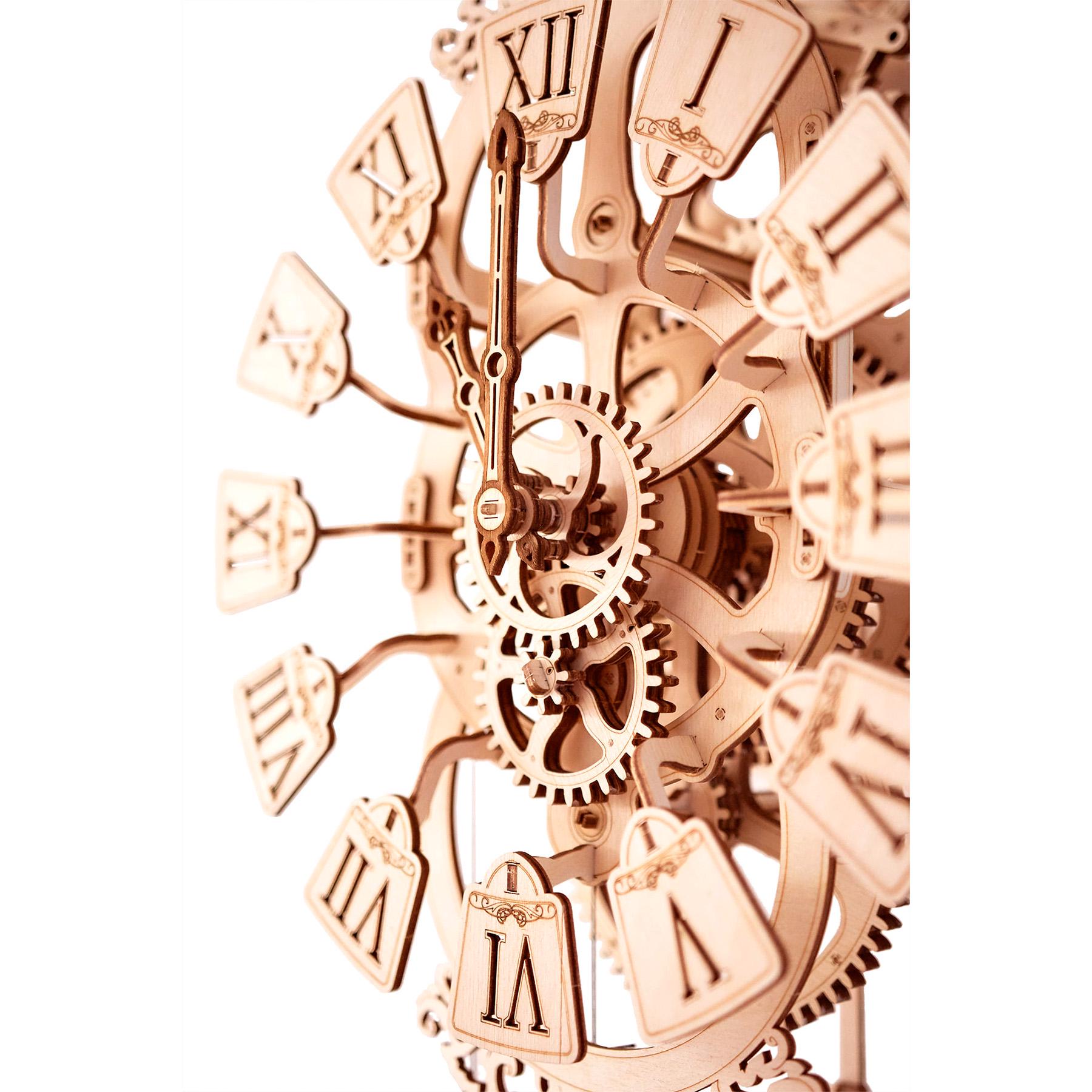 3D Wooden Puzzle DIY Wall Clock Model Kit Mechanical Puzzles Wall ...