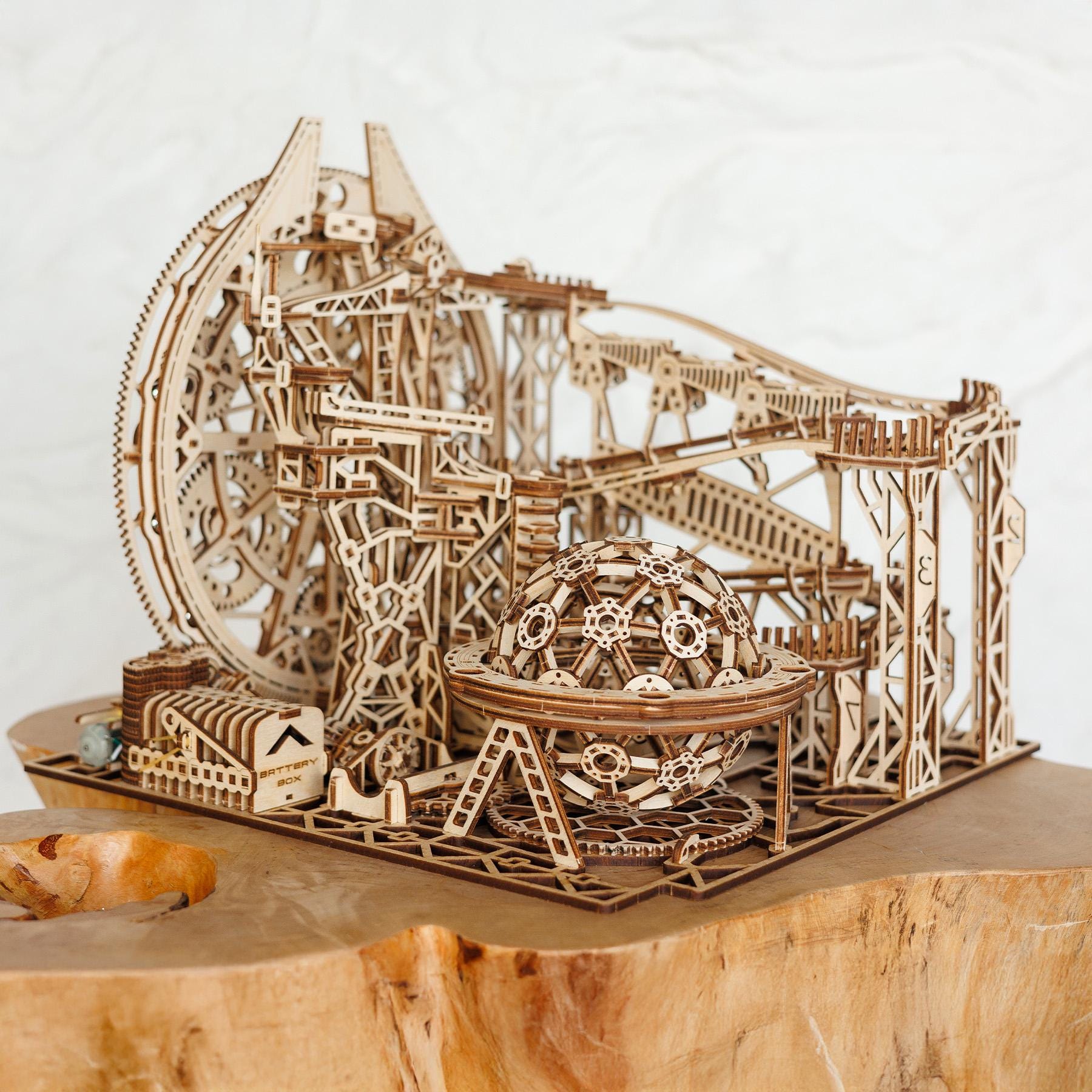 3D Wooden Puzzle DIY Marble Run Model Kit Laser Cut Mechanical Puzzles ...