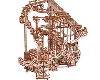3D wooden puzzle DIY Marble run model kit Mechanical puzzles Marble machine toy, Spiral Marble Run by WoodTrick