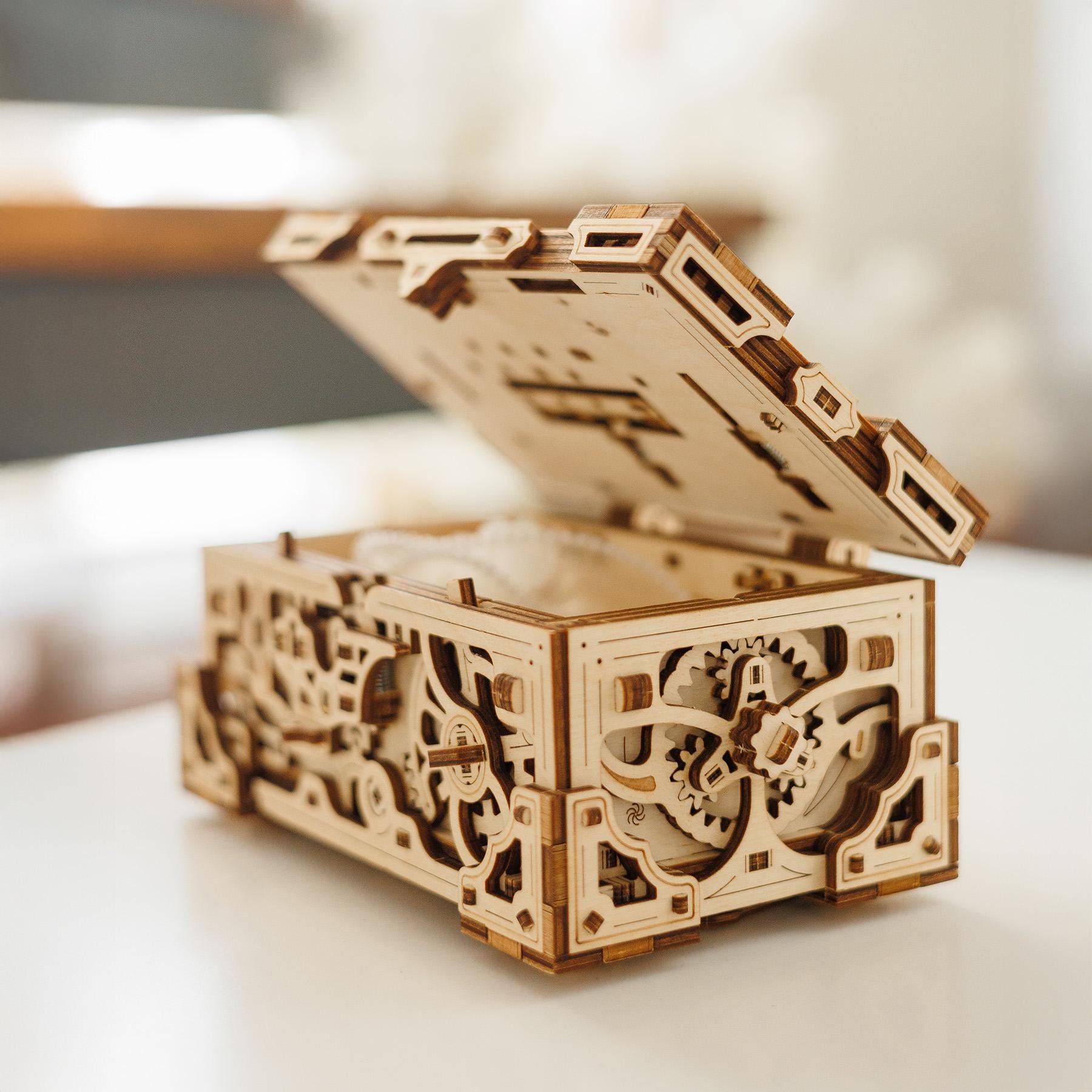 3D Wooden Puzzle DIY Secret Lock Box Model Kit Laser Cut Mechanical ...