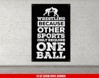 Wrestling Personalized 6x2 Vinyl Birthday Banner Free Shipping