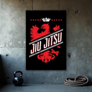 Jiu Jitsu Poster, Brazilian Jiu Jitsu Wall Art, BJJ Decor, Martial Arts Wall Decor, Grappling Art, Gym Poster, Dojo Wall Art, Office Art
