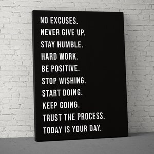 Motivational Canvas - Home Gym Decor - Large Quote Wall Art - Weightlifting Fitness - Sports Inspiration