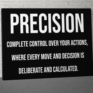 Precision Definition Motivational Canvas, Inspirational Quotes Art, Modern Wall Art, Office Decor, Success Canvas, Motivation Wall Art