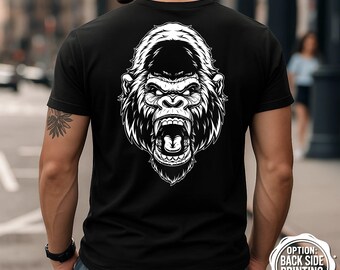 T-shirt Angry Gorilla, T-shirt motivant pour la salle de sport, Vêtements de fitness, Motivation pour l'entraînement, Chemise de musculation, Chemise d'haltérophilie