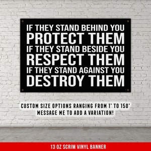 If They Stand Behind You Banner - Gym Wall Art - Motivational Fitness Decor - Sports Gift