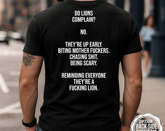 Do Lions Complain T-Shirt, Motivational Gym Shirt, Fitness Tee, Funny Workout T Shirt, Gym Apparel, Inspirational TShirt, Lion T Shirt