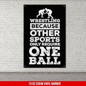 Funny Wrestling Banner - Home Gym Decor - Large Quotes Wall Art - School College Dorm - Sports Inspiration