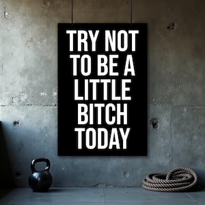 Motivational Poster - Inspiring Quotes - Office Decor - Classroom Posters - Motivation Wall Art - Gift For Him - Little Bitch