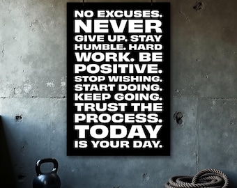 Motivational Poster - Inspiring Quotes - Office Decor - Home Gym - Motivation Wall Art - Gift For Him - Motivational Quotes V2