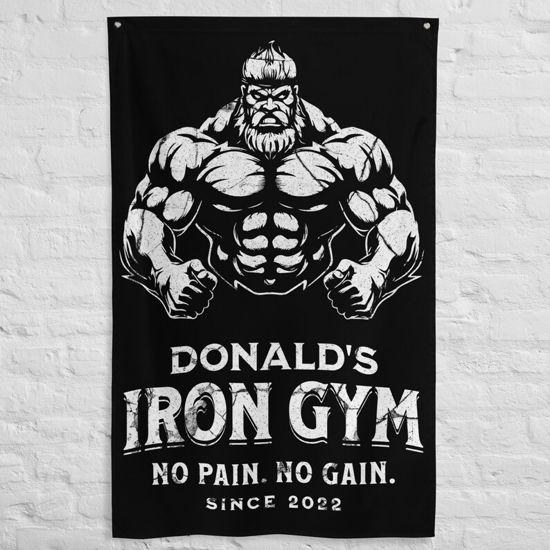 Custom Gym Flags Home Gym Banner Weightlifting Decor Man Etsy