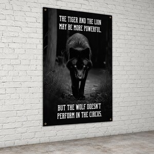 Wolf Circus Banner - Home Gym Decor - Large Motivational Quote Wall Art - Inspirational Print - Wolves image 3