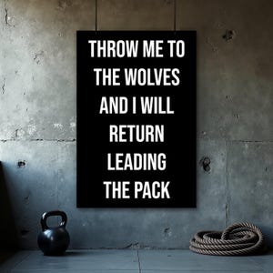 Wolves Motivation Posters, Home Gym Wall Art, Fitness Posters, Bodybuilding Print, Inspirational Quotes Posters, Motivational Wall Art
