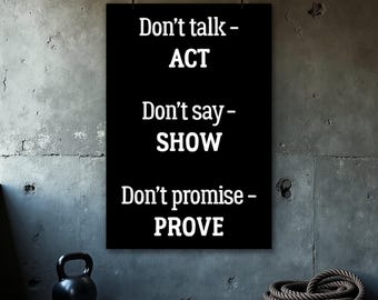 Póster motivacional para el gimnasio, decoración de pared para gimnasio en casa, póster de fitness, póster con frases inspiradoras, póster con cita motivacional, póster para la decoración de la oficina en casa.