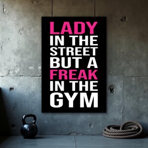 Lady In Gym Posters, Funny Gym Poster, Fitness Wall Art, Home Gym Decor, Motivation Posters, Motivational Quotes, Gym Wall Art Print