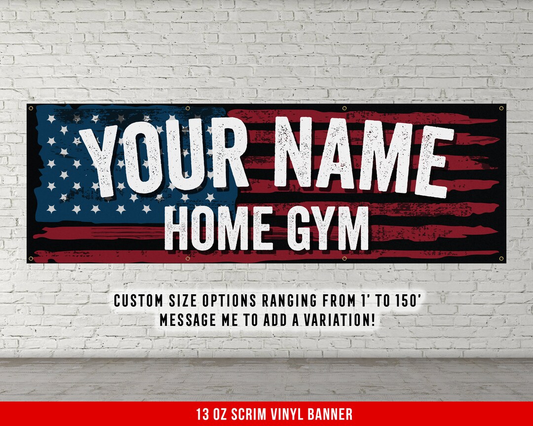Your Name Home Gym Custom Banner Vinyl Decor Large Quote Wall Art
