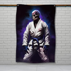 Undead Jiu Jitsu Flag, Motivational Martial Arts Wall Decor, Jiu Jitsu Banner, Garage Jiu Jitsu Sign, Distressed Jiu Jitsu Wall Art