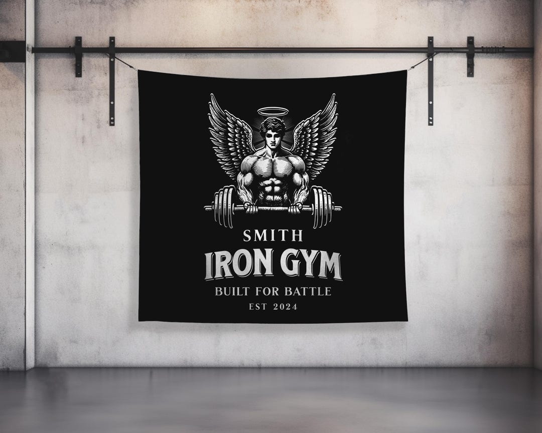 Bannière / Tapisserie Personnalisée Powerlifting - Décoration Murale Motivation Gym - Neuf Dans Son Emballage