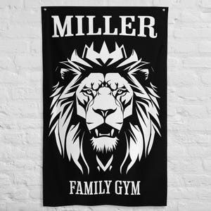Custom Gym Flags - Gym Gifts - Weightlifting Decor - Home Gym Banner - Gym Sign - Family