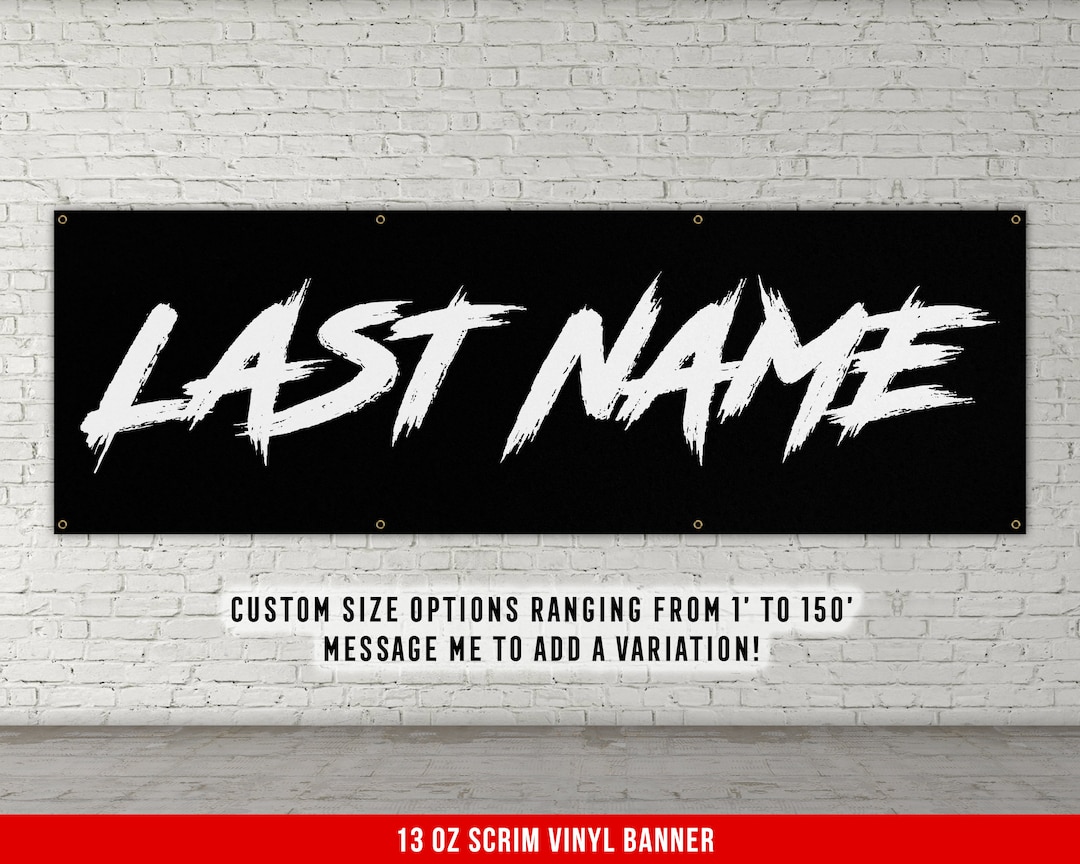 Last Name Custom Banner - Home Vinyl Decor - Large Quote Wall Art ...