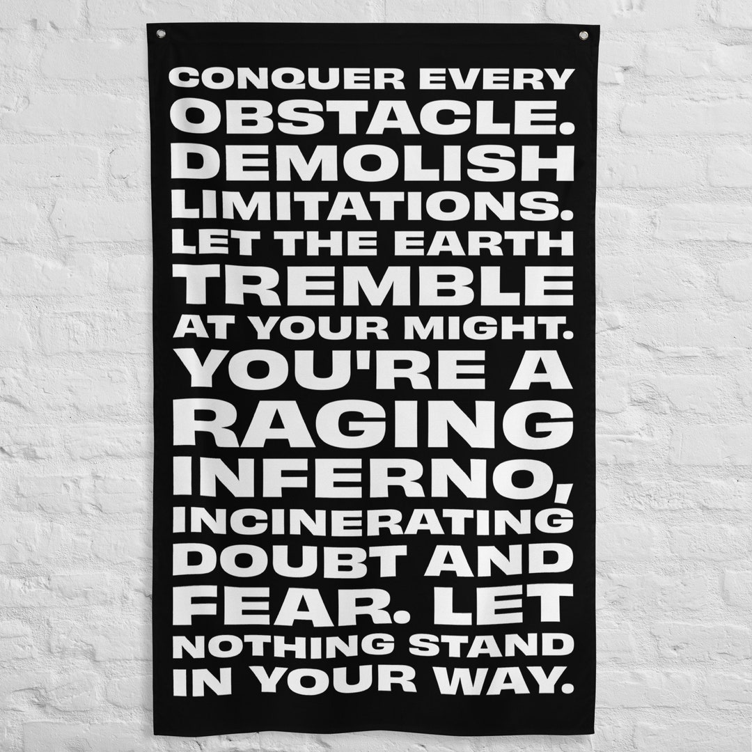Conquer Every Obstacle V1 Gym Banners Home Gym Wall Wall Decal Home
