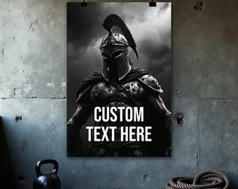 Custom Spartan Gym Poster, Fitness Motivation Art, Printable Warrior Wall Art, Home Gym Decor, Bodybuilding Print, Inspirational Poster