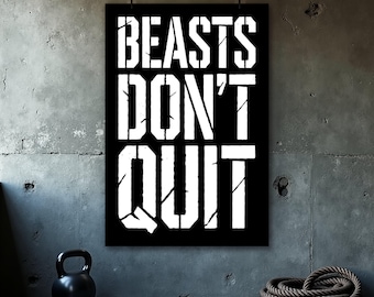 Fitness Motivation Poster, Home Gym Wall Art, Motivational Quote Print, Bodybuilding Wall Decor, Office Inspirational Art, Gym Poster