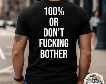 Koszulka 100% lub Don't Bother, koszulka motywacyjna, koszulka na siłownię, koszulka treningowa, koszulka fitness, inspirująca koszulka na siłownię, zabawna koszulka na siłownię