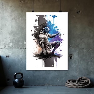 Jiu Jitsu Skeleton Poster, BJJ Art Print, Lustiges Geschenk, Kampfsport Geschenk, BJJ Gym Poster, Dojo Wandkunst, BJJ Inspiration